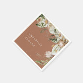 Serviette En Papier Terracotta simple botanique moderne et élégant feu (Coin)