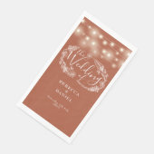 Serviette En Papier Terracotta String éclaire le Mariage floral (Coin)