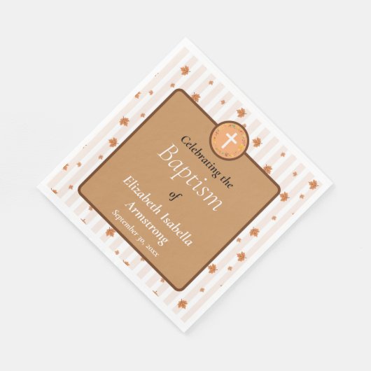 Serviette En Papier Terracotta Terre Tone Autumnal Wreath Fall Baptism (Coin)