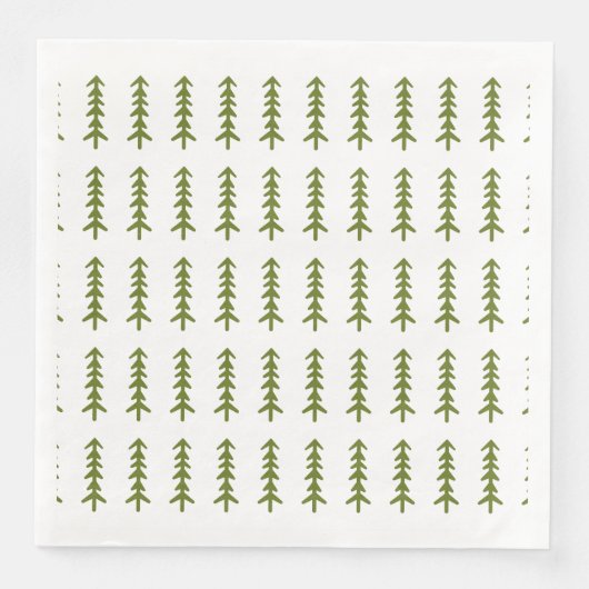 Serviette En Papier Terrain boisé rustique Thème Lumberjack Arbres (Devant)
