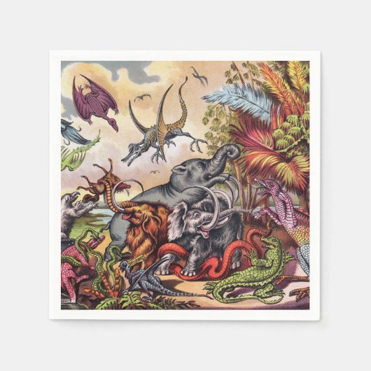 Serviette En Papier Terrain de jeu préhistorique (Devant)