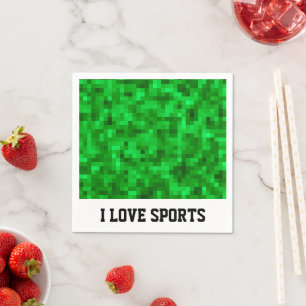 Serviette En Papier Terrain de sport numérique vert pour football