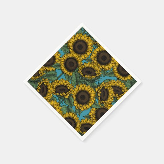 Serviette En Papier Terrain de tournesol (Coin)