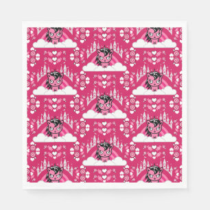 Serviette En Papier Terrain Et Château De La Unicorne Rose