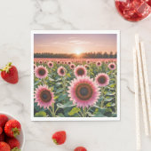 Serviette En Papier Terrain rose (En situation)