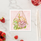 Serviette En Papier Terrarium rose Succulent (En situation)
