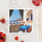 Serviette En Papier Terrasse Méditerranée Vue (En situation)