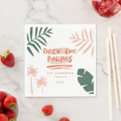 Serviette En Papier terrasse palmiers noël tropical moderne (En situation)