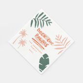 Serviette En Papier terrasse palmiers noël tropical moderne (Coin)
