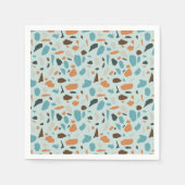 Serviette En Papier Terrazzo bleu Motif (Devant)