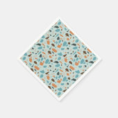 Serviette En Papier Terrazzo bleu Motif (Coin)