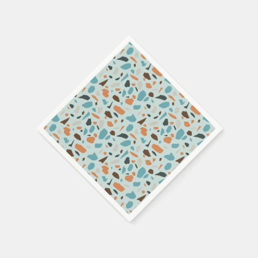 Serviette En Papier Terrazzo bleu Motif (Coin)