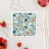 Serviette En Papier Terrazzo En Bleu (En situation)