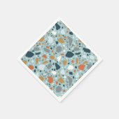 Serviette En Papier Terrazzo En Bleu (Coin)