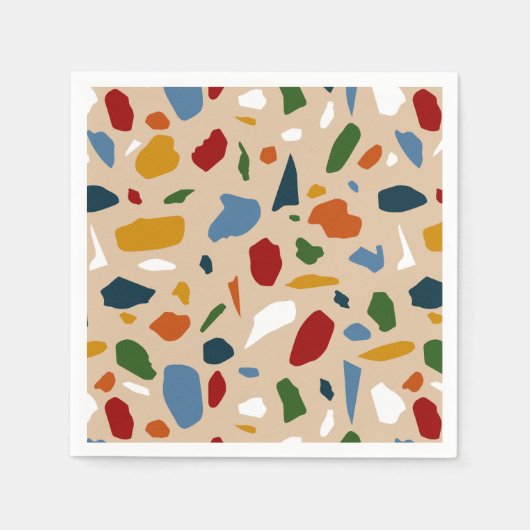 Serviette En Papier Terrazzo Motif coloré (Devant)
