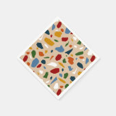 Serviette En Papier Terrazzo Motif coloré (Coin)