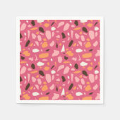 Serviette En Papier Terrazzo Motif rose (Devant)