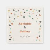 Serviette En Papier Terrazzo Tile Confetti Style Moderne Tons de Terre (Devant)