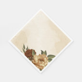 Serviette En Papier terre cuite rustique verdure fleurie (Coin)