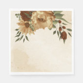 Serviette En Papier terre cuite rustique verdure fleurie (Devant)