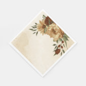 Serviette En Papier terre cuite rustique verdure fleurie (Coin)