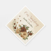 Serviette En Papier terre cuite rustique verdure fleurie (Coin)