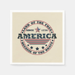 Serviette En Papier Terre De La Liberté À Cause De La Brave 4 juillet