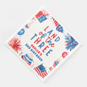 Serviette En Papier Terre Des Trois 4 juillet 3e Fête D'Anniversaire (Coin)