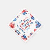 Serviette En Papier Terre Des Trois 4 juillet 3e Fête D'Anniversaire (Coin)