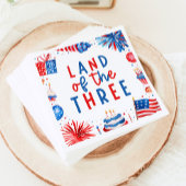 Serviette En Papier Terre Des Trois 4 juillet 3e Fête D'Anniversaire