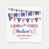 Serviette En Papier Terre Des Trois ! 4 juillet 3ème anniversaire (Devant)