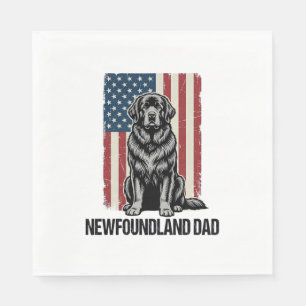 Serviette En Papier Terre-Neuve Papa Chien Patriotique Vintage