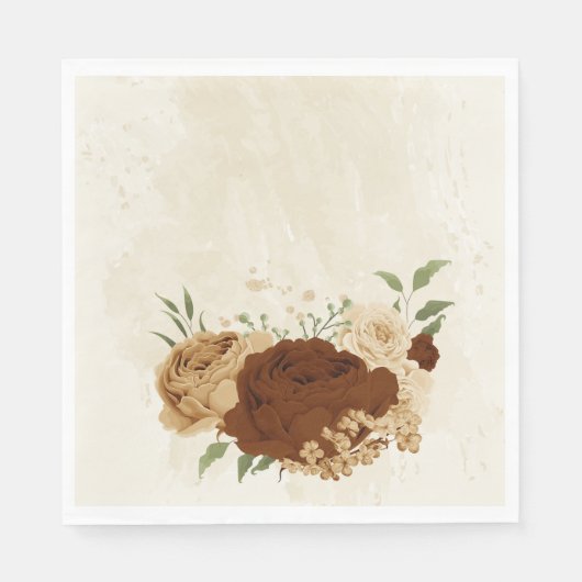 Serviette En Papier terre terre terre ton mariage floral (Devant)