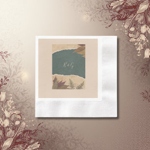 Serviette En Papier terre vintage boho chic verdure mariage