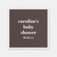 Terreux Brun Moderne Amusant Baby Shower Personnal