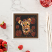 SERVIETTE EN PAPIER TERRIER AIREDALE (En situation)
