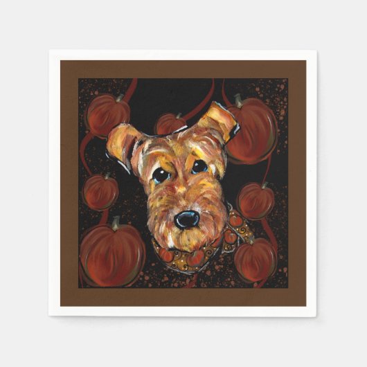 SERVIETTE EN PAPIER TERRIER AIREDALE (Devant)