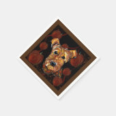 SERVIETTE EN PAPIER TERRIER AIREDALE (Coin)