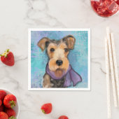 Serviette En Papier Terrier Airedale (En situation)