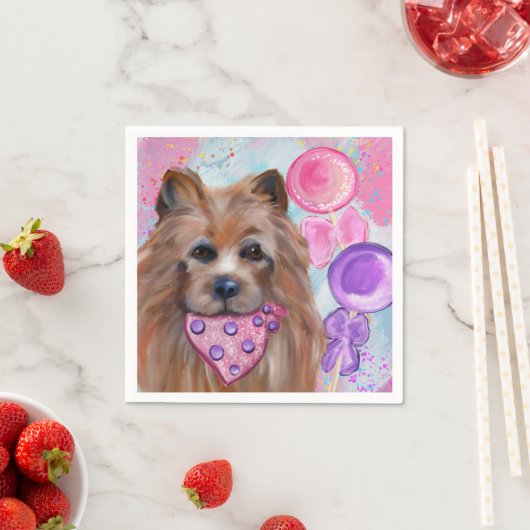 SERVIETTE EN PAPIER TERRIER AUSTRALIEN (En situation)