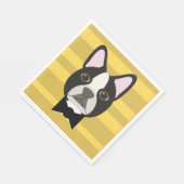 Serviette En Papier Terrier de Boston (Coin)