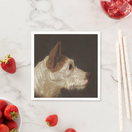 Serviette En Papier Terrier Dog's Head (par James Ward) (En situation)