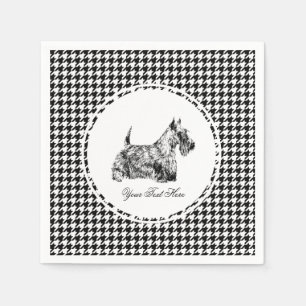 Serviette En Papier Térrier écossais et pied-de-poule Personnaliser