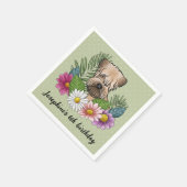 Serviette En Papier Terrier Roue Avec Fleurs À Couleur Douce Anniversa (Coin)