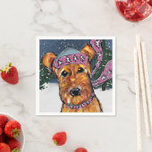 Serviette En Papier Terriers Airedale (En situation)