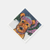Serviette En Papier Terriers Airedale (Coin)