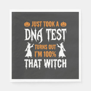 Serviette En Papier Test ADN sorcière drôle Halloween Graphique