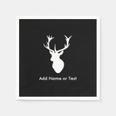 Serviette En Papier Tête blanche avec Antlers (Devant)