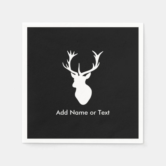 Serviette En Papier Tête blanche avec Antlers (Devant)