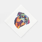 Serviette En Papier Tête colorée Rottweiler (Coin)